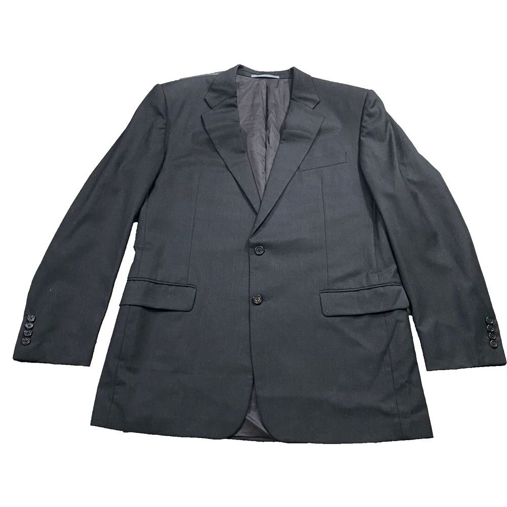 Hickey Freeman 44L Gray Loro Piana Tasmanian Super 130's Wool 2 Btn‎ Blazer